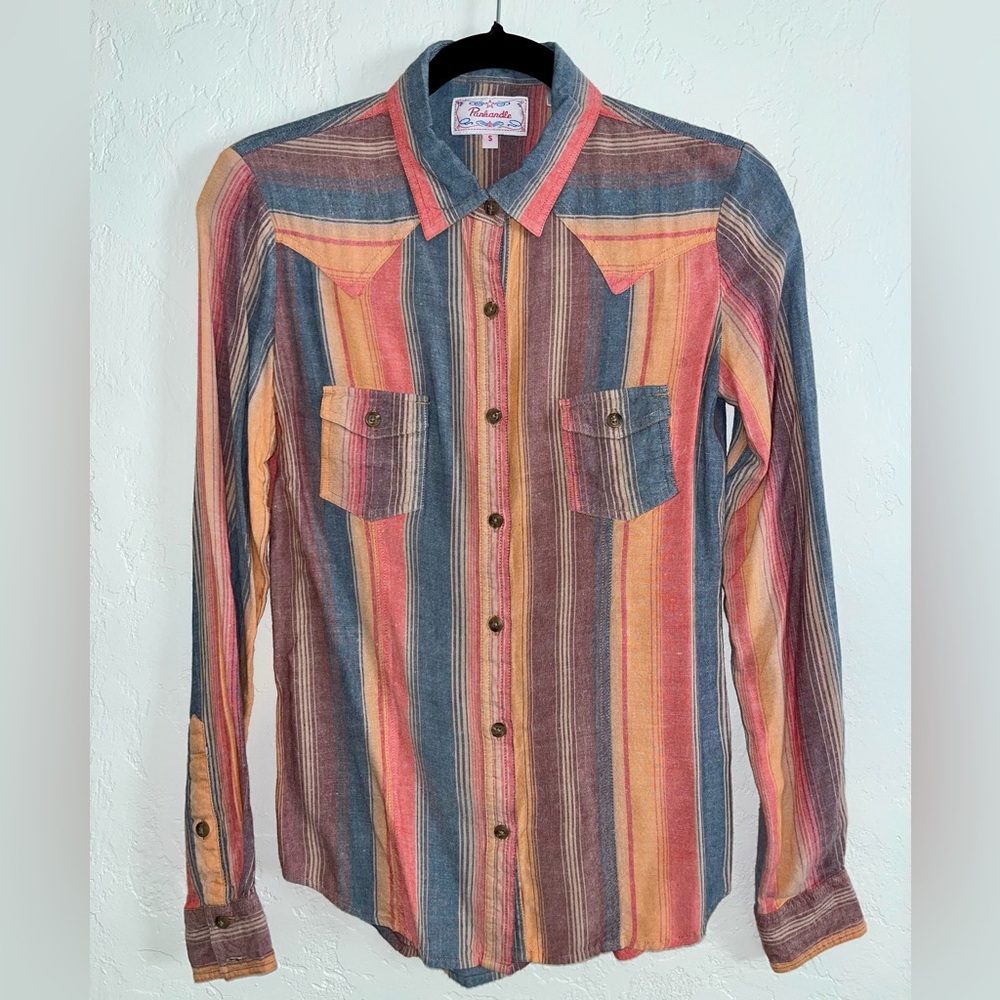 Panhandle Southwestern Serape Stripe Western Button Down